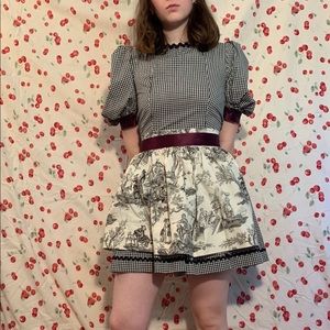 Handmade gingham doll costume